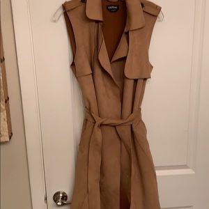 Open sleeve wrap around trench coat